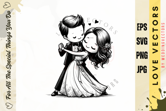 Capturing Love with Wedding Couple and Love Vectors - C3129