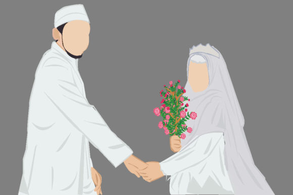 Elegant Wedding Couple Muslims: A Complete Design Asset