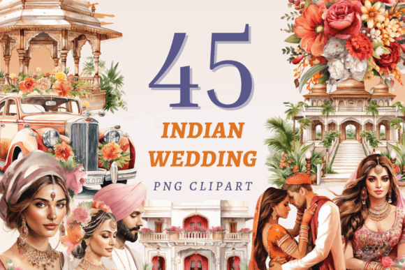 Elevate Your Projects with a Premium Indian Wedding PNG Bundle