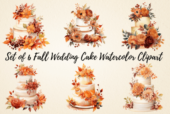 Embracing Autumn's Charm with Watercolor Wedding Clipart