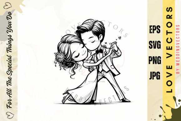 Exploring the Artistry of Wedding Couple and Love Vectors - C3125
