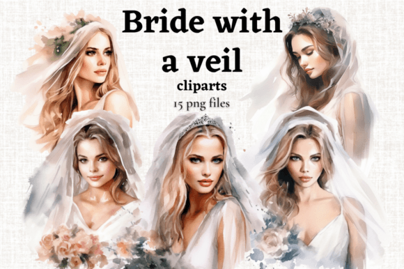 Watercolor Bride Clipart, Wedding 15 PNG: Creative Guide