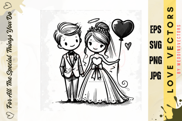 Wedding Couple and Love Vectors - C3040: A Modern Design Asset
