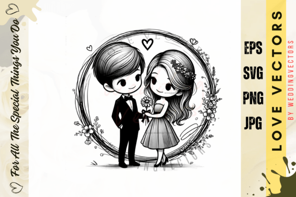 Wedding Couple and Love Vectors - C3074: Your Design Toolkit