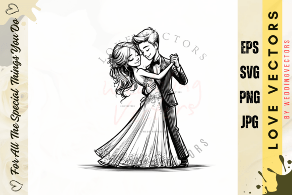 Wedding Couple and Love Vectors - C3077: Infusing Romance into Design
