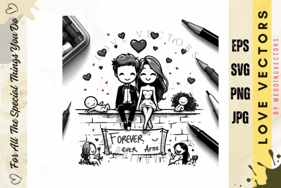 Wedding Couple and Love Vectors - C3095: A Designer's Guide to Matrimonial Elegance