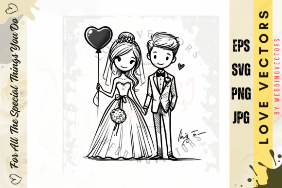 Wedding Couple and Love Vectors - C3114: Infusing Matrimonial Magic
