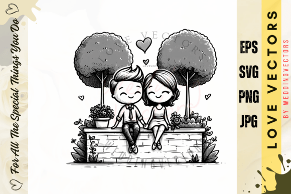 Wedding Couple and Love Vectors - C315: Modern Romance in Design