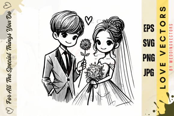 Wedding Couple and Love Vectors - C316: A Visual Language of Romance