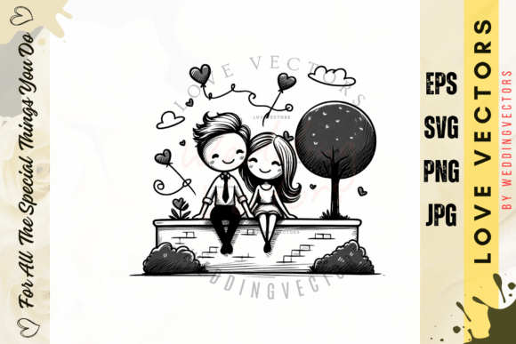 Wedding Couple and Love Vectors - C319: Luxury Gold-Accented Design