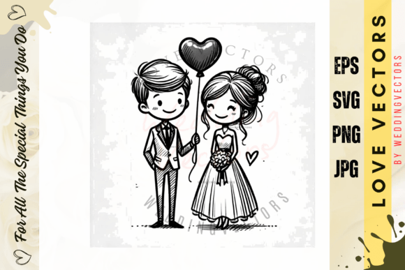 Wedding Couple and Love Vectors: Capturing Romance in Art