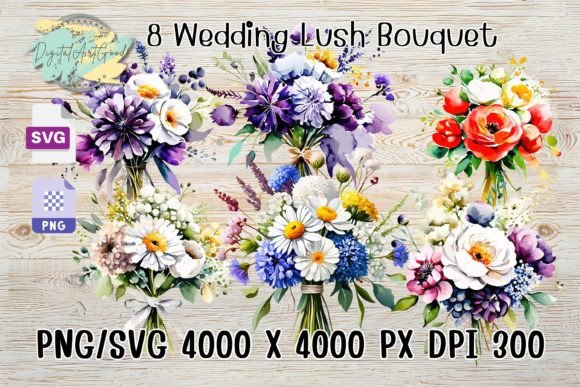 Wedding Lush Bouquet Flowers Watercolor: Elevating Elegant Design